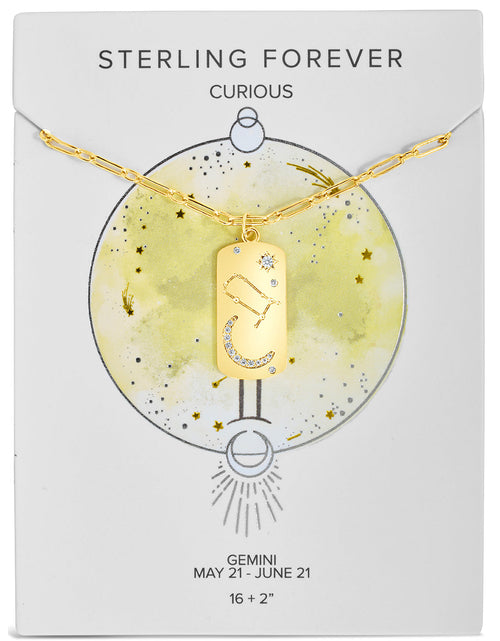 Load image into Gallery viewer, CZ Constellation Dog Tag Pendant Necklace by Sterling Forever

