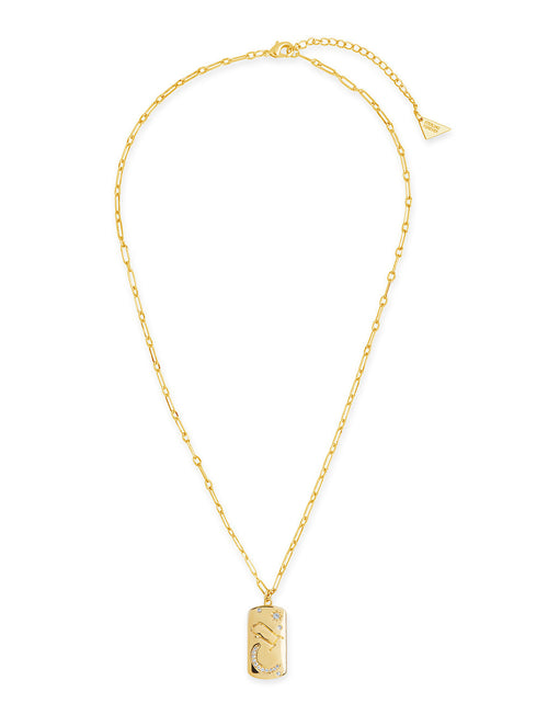 Load image into Gallery viewer, CZ Constellation Dog Tag Pendant Necklace by Sterling Forever
