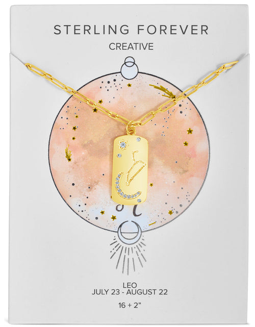 Load image into Gallery viewer, CZ Constellation Dog Tag Pendant Necklace by Sterling Forever
