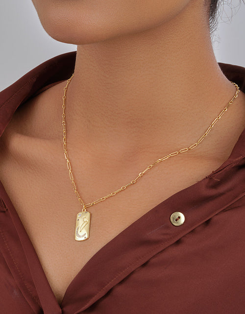 Load image into Gallery viewer, CZ Constellation Dog Tag Pendant Necklace by Sterling Forever
