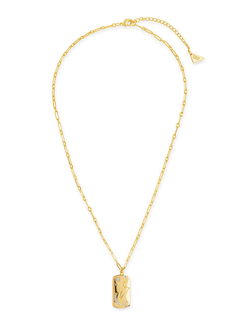 Load image into Gallery viewer, CZ Constellation Dog Tag Pendant Necklace by Sterling Forever
