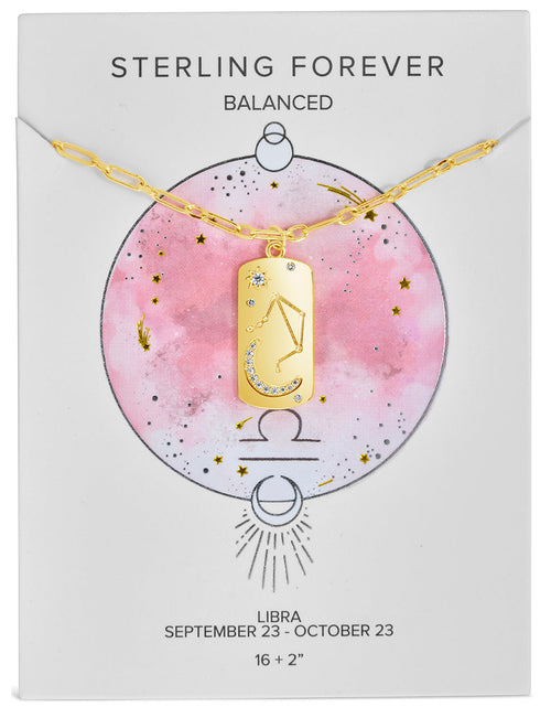 Load image into Gallery viewer, CZ Constellation Dog Tag Pendant Necklace by Sterling Forever
