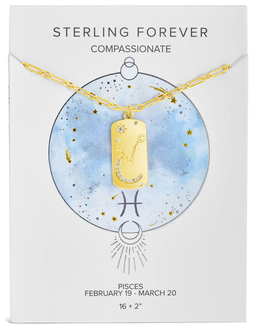 Load image into Gallery viewer, CZ Constellation Dog Tag Pendant Necklace by Sterling Forever
