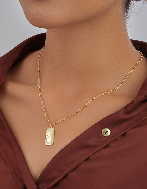 Load image into Gallery viewer, CZ Constellation Dog Tag Pendant Necklace by Sterling Forever
