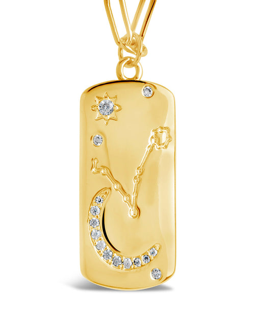 Load image into Gallery viewer, CZ Constellation Dog Tag Pendant Necklace by Sterling Forever
