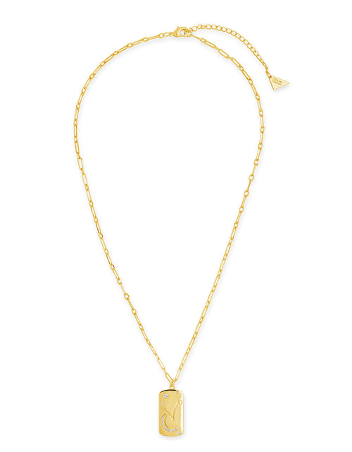 Load image into Gallery viewer, CZ Constellation Dog Tag Pendant Necklace by Sterling Forever
