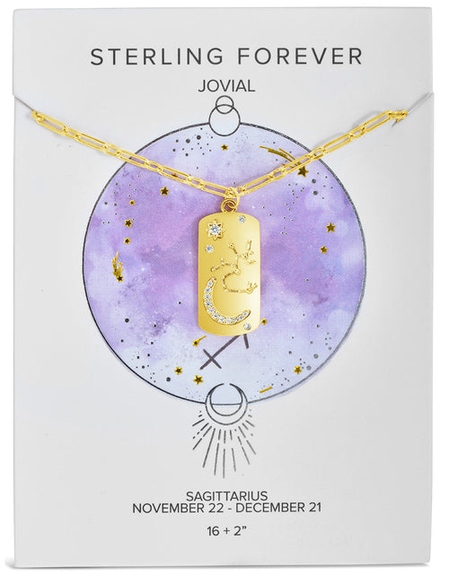 Load image into Gallery viewer, CZ Constellation Dog Tag Pendant Necklace by Sterling Forever

