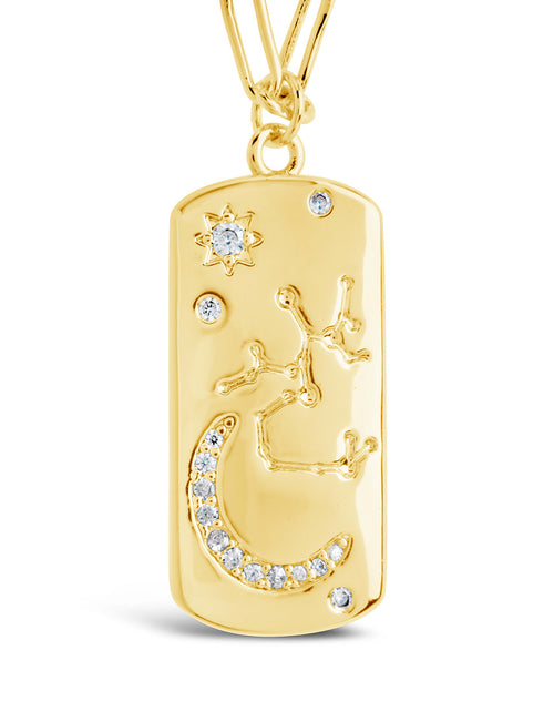 Load image into Gallery viewer, CZ Constellation Dog Tag Pendant Necklace by Sterling Forever
