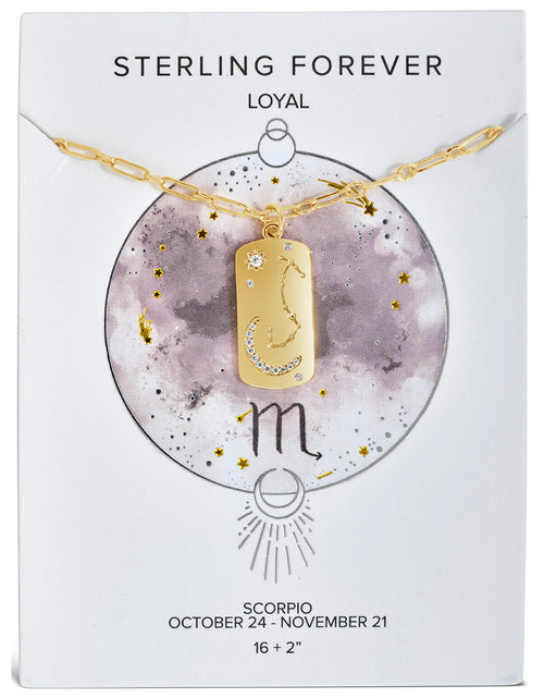 Load image into Gallery viewer, CZ Constellation Dog Tag Pendant Necklace by Sterling Forever
