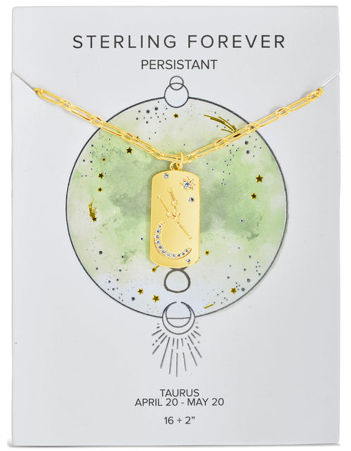 Load image into Gallery viewer, CZ Constellation Dog Tag Pendant Necklace by Sterling Forever

