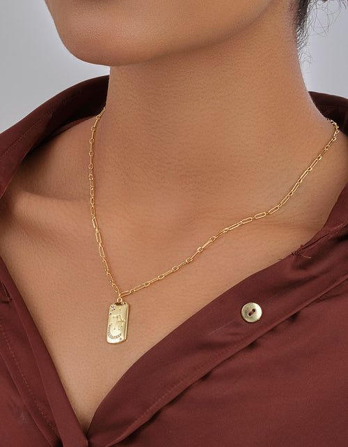 Load image into Gallery viewer, CZ Constellation Dog Tag Pendant Necklace by Sterling Forever
