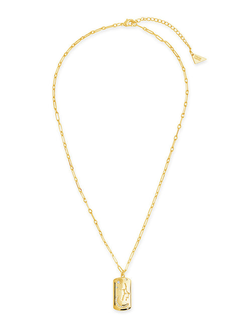 Load image into Gallery viewer, CZ Constellation Dog Tag Pendant Necklace by Sterling Forever
