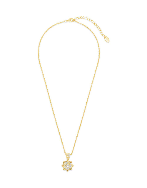 Load image into Gallery viewer, Etta CZ &amp; Pearl Pendant Necklace by Sterling Forever
