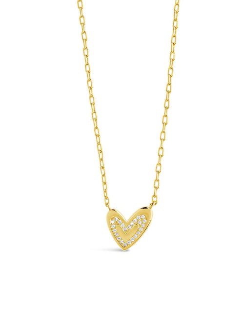 Load image into Gallery viewer, Sterling Silver Mabel CZ Heart Pendant Necklace by Sterling Forever
