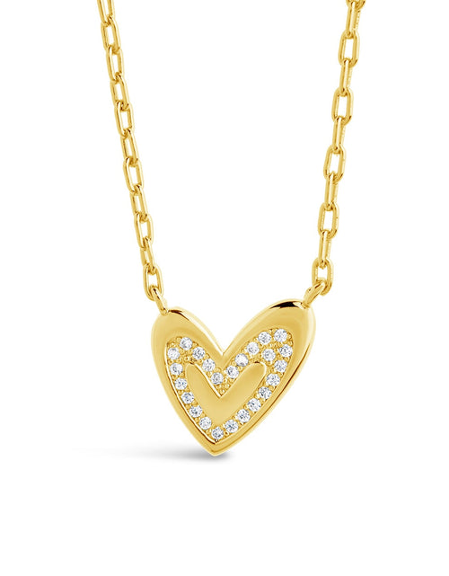 Load image into Gallery viewer, Sterling Silver Mabel CZ Heart Pendant Necklace by Sterling Forever
