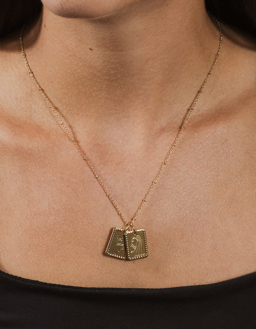 Load image into Gallery viewer, Zodiac Tag Necklace by Sterling Forever
