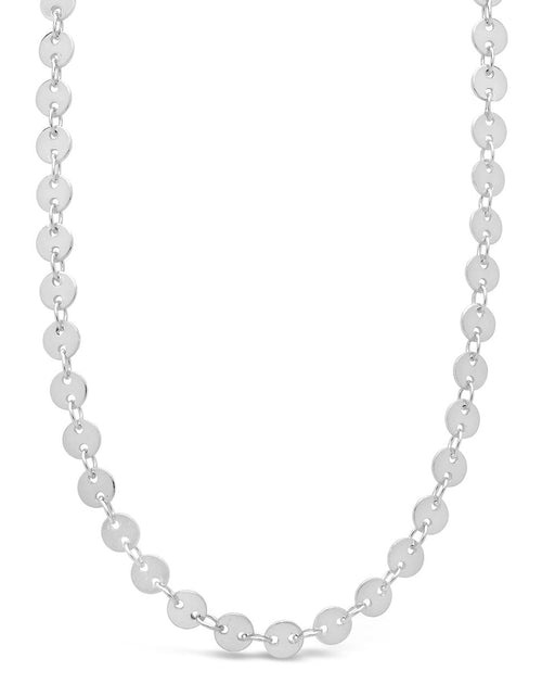 Load image into Gallery viewer, Mini Round Disk Chain Necklace by Sterling Forever

