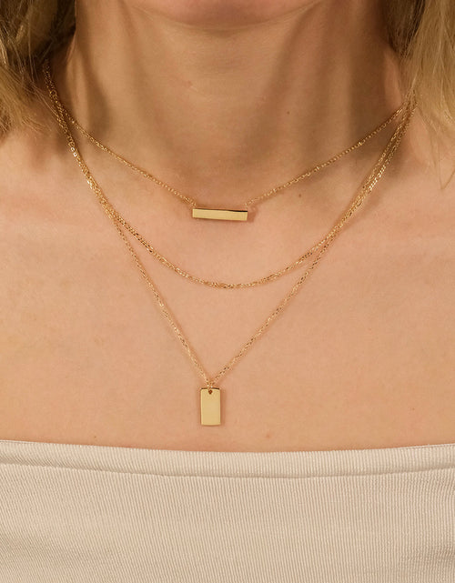 Load image into Gallery viewer, Triple Layered Bar Necklace by Sterling Forever
