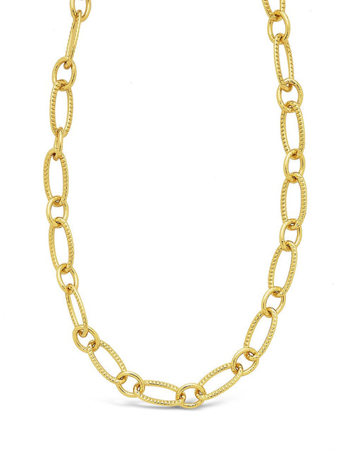 Load image into Gallery viewer, Textured Oval Link Chain by Sterling Forever
