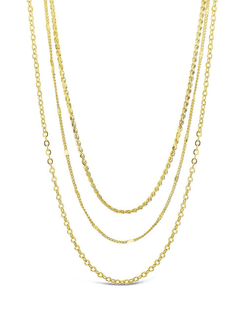 Load image into Gallery viewer, Dainty Three Layer Chain Necklace by Sterling Forever

