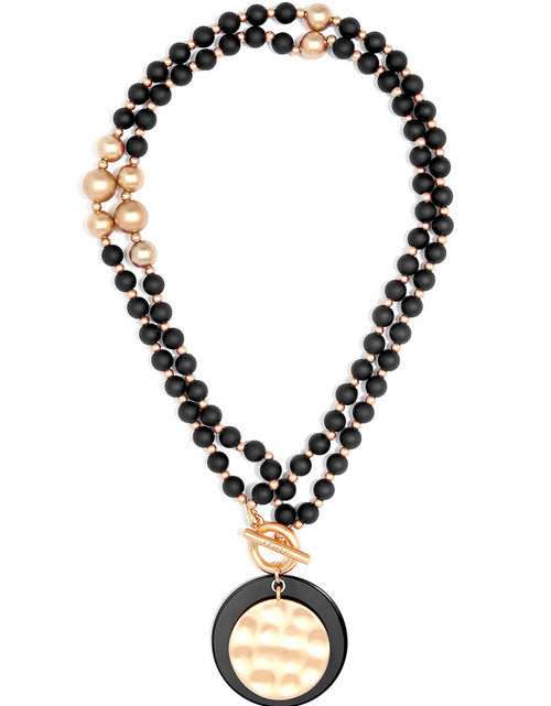 Load image into Gallery viewer, Resin And Matte Coin Beaded Long Necklace by ZENZII
