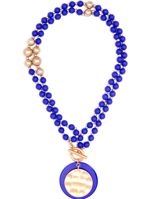 Load image into Gallery viewer, Resin And Matte Coin Beaded Long Necklace by ZENZII
