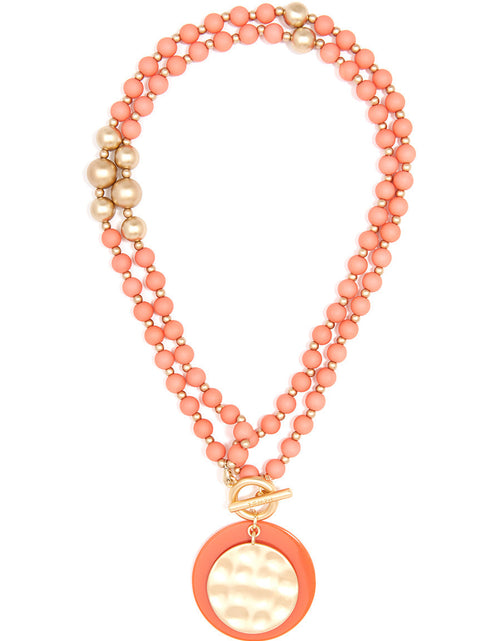 Load image into Gallery viewer, Resin And Matte Coin Beaded Long Necklace by ZENZII
