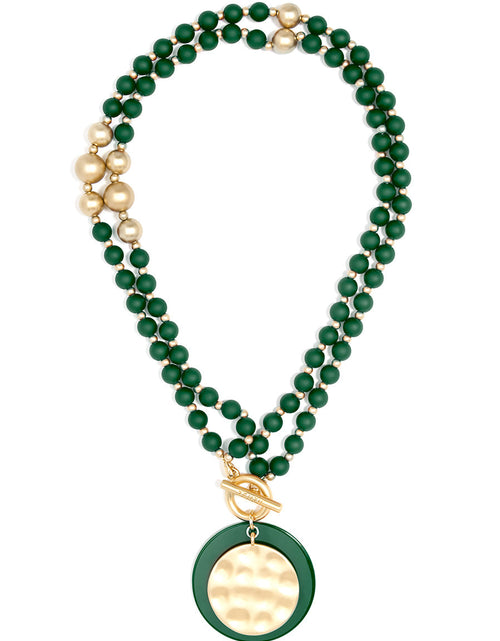 Load image into Gallery viewer, Resin And Matte Coin Beaded Long Necklace by ZENZII
