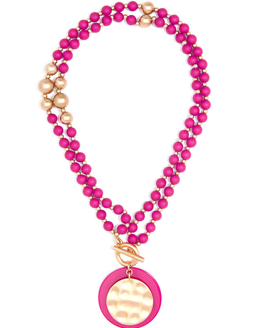 Load image into Gallery viewer, Resin And Matte Coin Beaded Long Necklace by ZENZII
