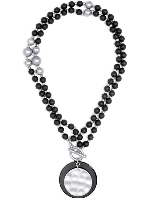 Load image into Gallery viewer, Resin And Matte Coin Beaded Long Necklace by ZENZII
