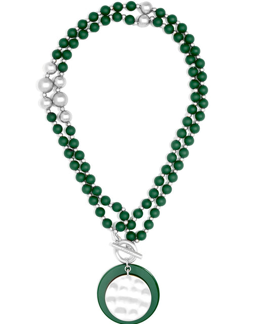Load image into Gallery viewer, Resin And Matte Coin Beaded Long Necklace by ZENZII

