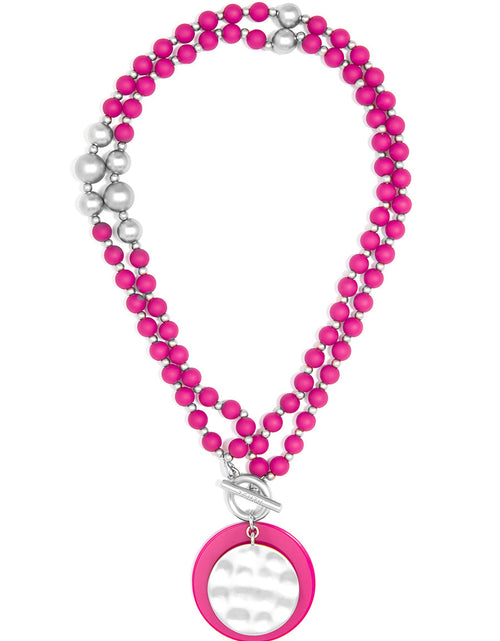 Load image into Gallery viewer, Resin And Matte Coin Beaded Long Necklace by ZENZII
