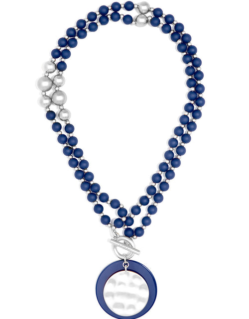 Load image into Gallery viewer, Resin And Matte Coin Beaded Long Necklace by ZENZII

