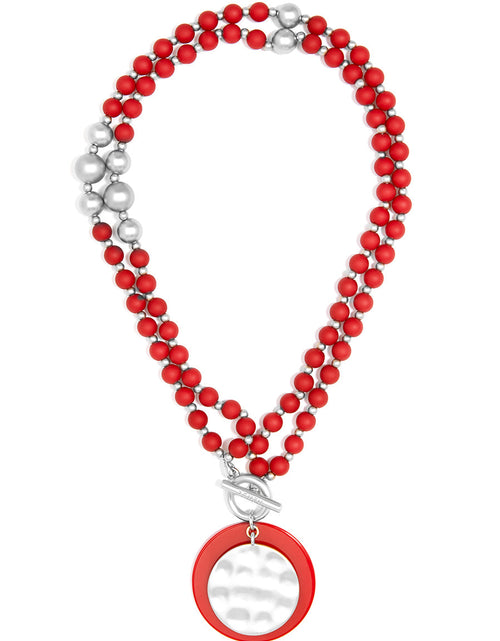 Load image into Gallery viewer, Resin And Matte Coin Beaded Long Necklace by ZENZII

