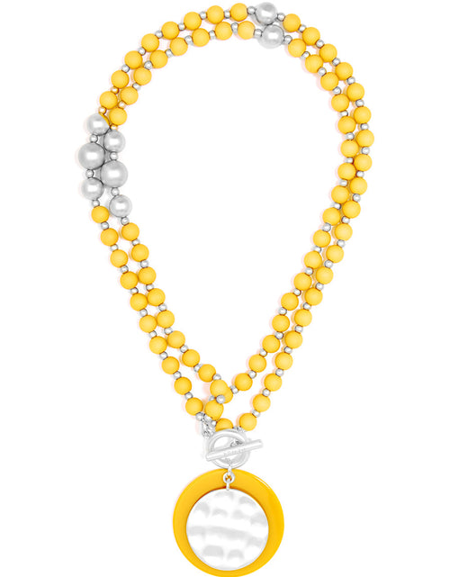 Load image into Gallery viewer, Resin And Matte Coin Beaded Long Necklace by ZENZII
