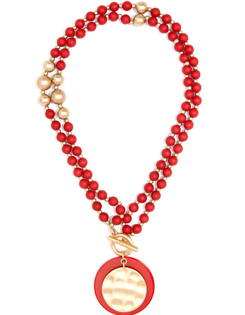 Load image into Gallery viewer, Resin And Matte Coin Beaded Long Necklace by ZENZII
