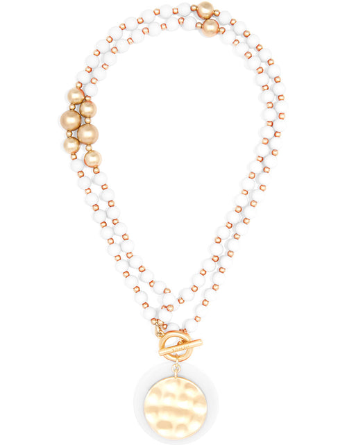 Load image into Gallery viewer, Resin And Matte Coin Beaded Long Necklace by ZENZII
