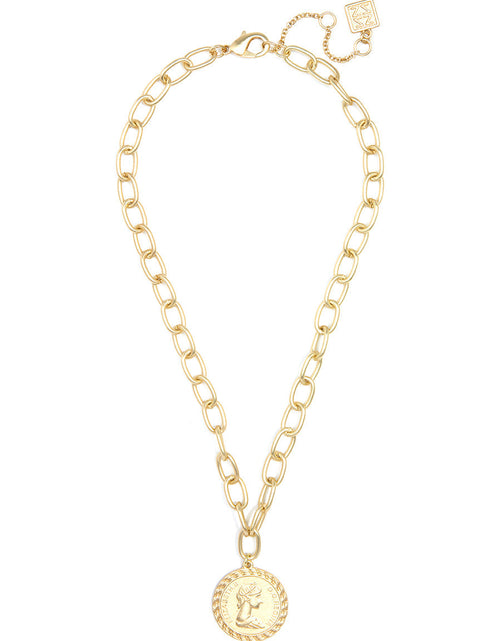 Load image into Gallery viewer, Coin Pendant And Chain Collar Necklace by ZENZII
