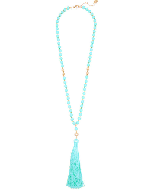 Load image into Gallery viewer, Faye Beaded Tassel Necklace by ZENZII
