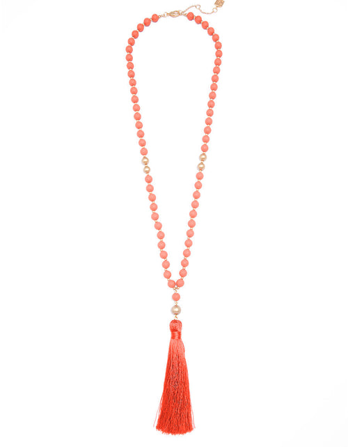 Load image into Gallery viewer, Faye Beaded Tassel Necklace by ZENZII
