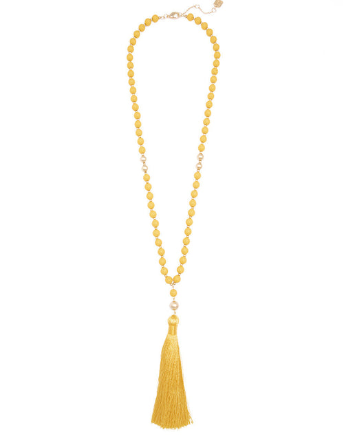 Load image into Gallery viewer, Faye Beaded Tassel Necklace by ZENZII
