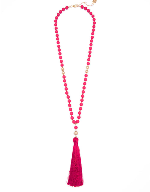 Load image into Gallery viewer, Faye Beaded Tassel Necklace by ZENZII
