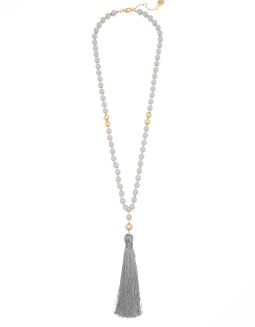 Load image into Gallery viewer, Faye Beaded Tassel Necklace by ZENZII
