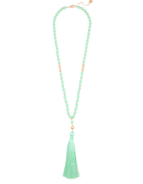 Load image into Gallery viewer, Faye Beaded Tassel Necklace by ZENZII
