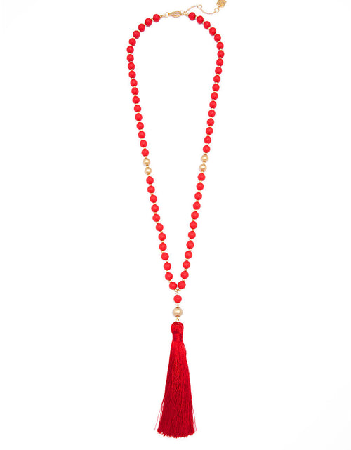 Load image into Gallery viewer, Faye Beaded Tassel Necklace by ZENZII
