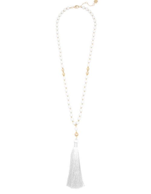 Load image into Gallery viewer, Faye Beaded Tassel Necklace by ZENZII
