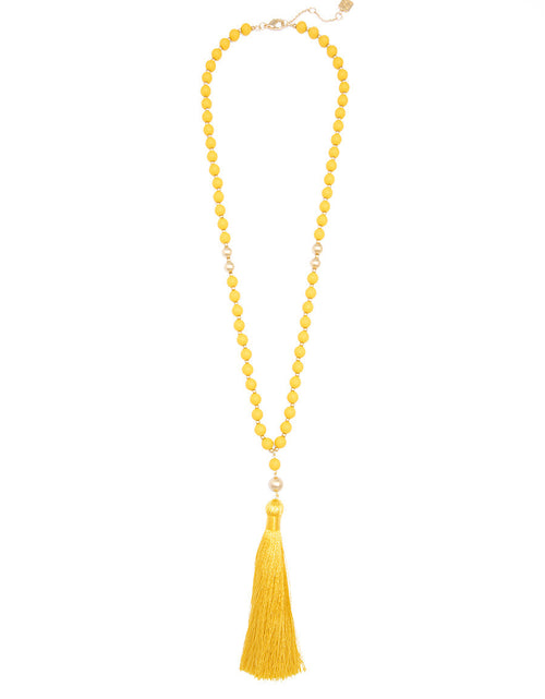 Load image into Gallery viewer, Faye Beaded Tassel Necklace by ZENZII
