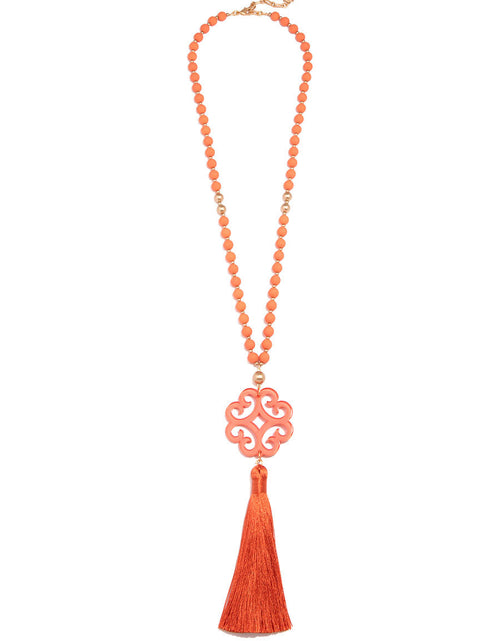 Load image into Gallery viewer, Jade Pendant Tassel Necklace by ZENZII
