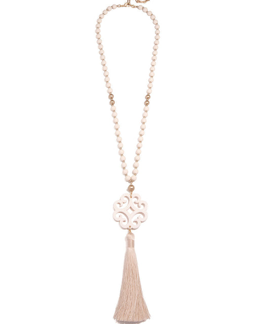 Load image into Gallery viewer, Jade Pendant Tassel Necklace by ZENZII
