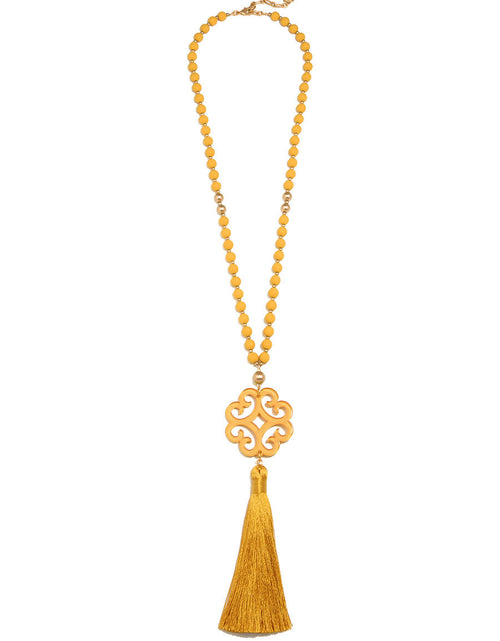 Load image into Gallery viewer, Jade Pendant Tassel Necklace by ZENZII
